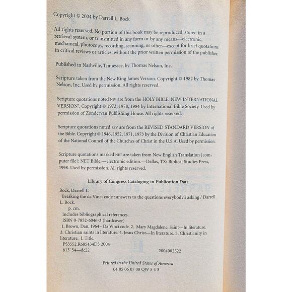 Breaking The Da Vinci Code Answers To Questions Everyone's Asking Paperback Book - Picture 5 of 5